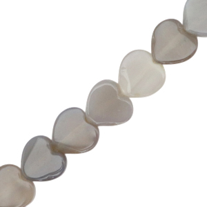 Perline in pietra naturale cuore grigio opale