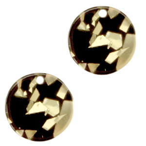 Pendenti in resina 12mm rotondo nero champagne