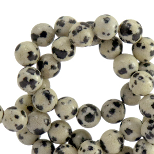 Perline in pietra naturale Diaspro Dalmata 6mm greige