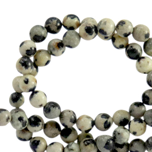 Perline in pietra naturale Diaspro Dalmata 4mm grigio antracite