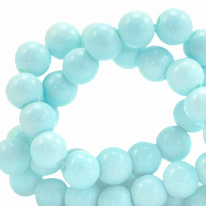 Perline di vetro 6 mm opache blu acquamarina