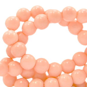 Perline di vetro 4 mm opache rosa pesca pallide