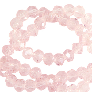 Perline sfaccettate 6x4 mm rondella rosa primula-effetto perlato