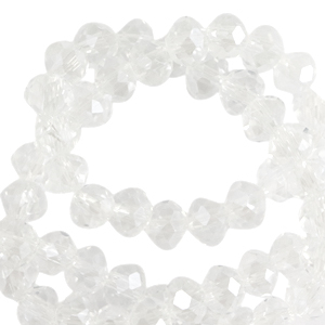 Perline sfaccettate 6x4 mm rondella cristallo-effetto perlato