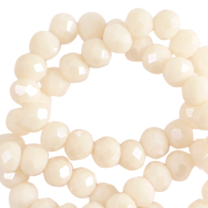 Perline sfaccettate 3x2mm rondella beige pristine-effetto perlato
