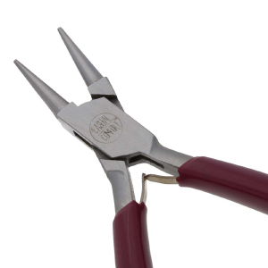 Beadsmith pinza punta tonda rosso-argento
