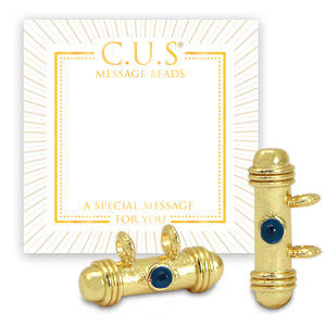 Message beads C.U.S&reg; per bigiotteria ciondoli oro-blu scuro