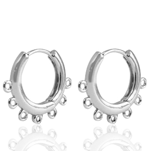 Metallo TQ in ottone orecchini a cerchio argento