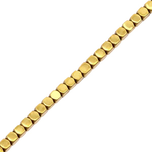 Perline di ematite cubo 2mm oro