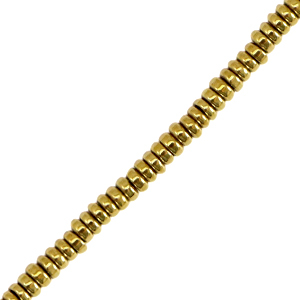 Perline di ematite disco oro