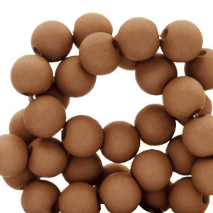Perline in acrilico 6 mm opaca marroncino di palude