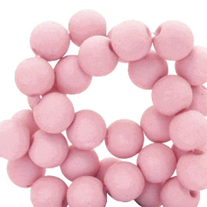 Perline in acrilico 4 mm opaca sorbetto rosa