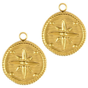 Ciondoli in acciaio inossidabile stella oro