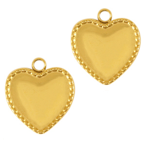 Ciondoli in acciaio inossidabile cuore oro