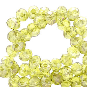 Perline sfaccettate 8x6mm rondella giallo sundance-effetto perlato
