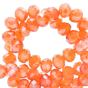 Perline sfaccettate 6x4mm rondella arancione caldo comfort-effetto perlato