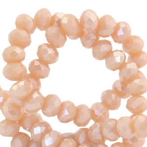 Perline sfaccettate 6x4mm rondella rosa Bermuda-effetto perlato