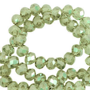 Perline sfaccettate 3x2mm rondella verde vigneto-effetto perlato