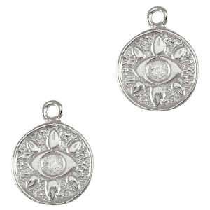 Ciondoli di metallo DQ occhio argento antico (privo di nichel)