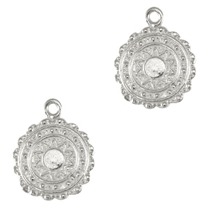 Ciondoli di metallo DQ sole argento antico (privo di nichel)