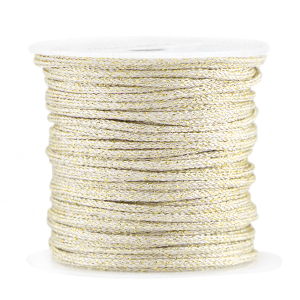 Coda di topo intrecciato 2mm oro-avorio