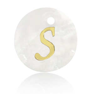 Pendenti di conchiglia prodotti speciali lettera S oro-bianco (colore naturale)