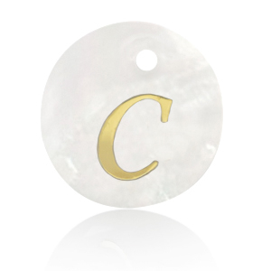 Pendenti di conchiglia prodotti speciali lettera C oro-bianco (colore naturale)