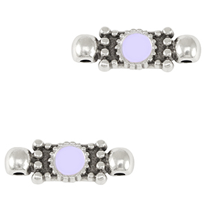 Ciondoli di metallo DQ distanziatore argento antico-viola lavanda (privo di nichel)