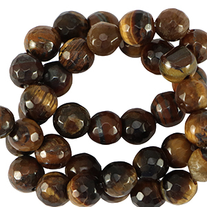 Perline in pietra naturale Occhio di tigre 6mm sfaccettate effetto oro marrone