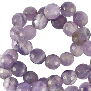 Perline in pietra naturale Quarzo 4mm sfaccettate effetto viola porpora delicato