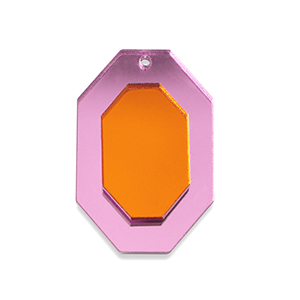 Ciondoli accattivanti ottagono rosa metallico-arancione