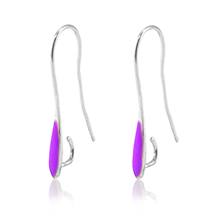 Componenti di metallo DQ orecchini / monachelle argento antico-viola (privo di nichel)