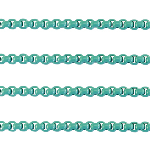 Catena a rol&ograve; 3mm verde smeraldo