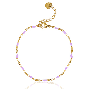Bracciali in acciaio inossidabile lilla-oro