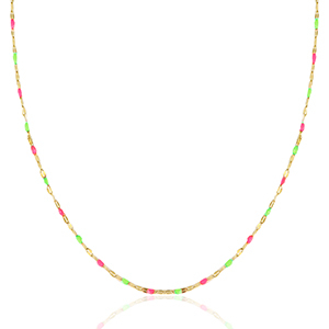 Collane in acciaio inossidabile rosa neon-verde-oro