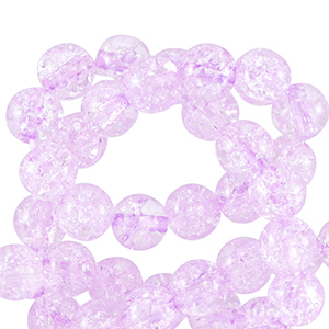 Perline di vetro 6 mm con venature lilla rosa puro