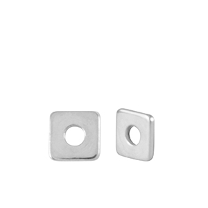 Perline di metallo DQ disco cuadrato 4mm argento antico (privo di nichel)