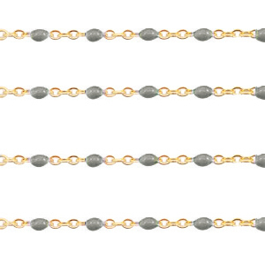 Componenti in acciaio inossidabile 1mm catena stile rosario verde oliva-oro