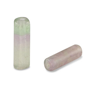 Perline in pietra naturale Fluorite tubo Verde-viola
