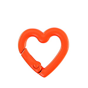 Componenti colorati anello bris&eacute; portachiavi cuore arancio neon