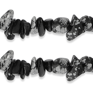 Perline in pietra naturale chips Ossidiana nero-antracite marmo