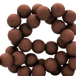 Perline in acrilico 4 mm marrone mattone cotto scuro