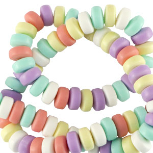 Perline di polimero rondella 7mm multicolore pastello