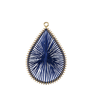 Pendente all'uncinetto con coda di topo goccia blu scuro