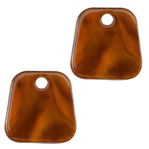 Pendenti in resina trapezio topazio marrone