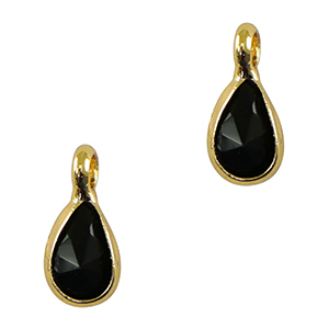 Pendenti di vetro Crystal Glass goccia nero-oro
