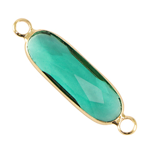 Distanziatori di vetro Crystal Glass ovale e rettangolo verde-oro