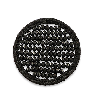 Pendente all'uncinetto con perline sfaccettate 35mm nero