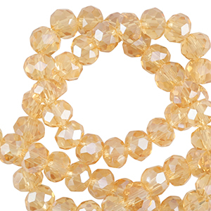 Perline sfaccettate 8x6mm rondella marigold giallo-effeto perlato