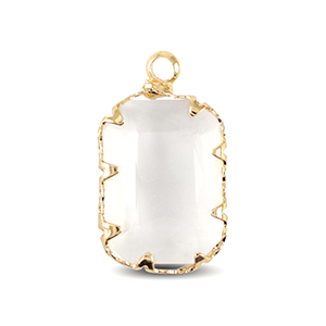 Pendenti di vetro Crystal Glass rettangolo cristallo-oro